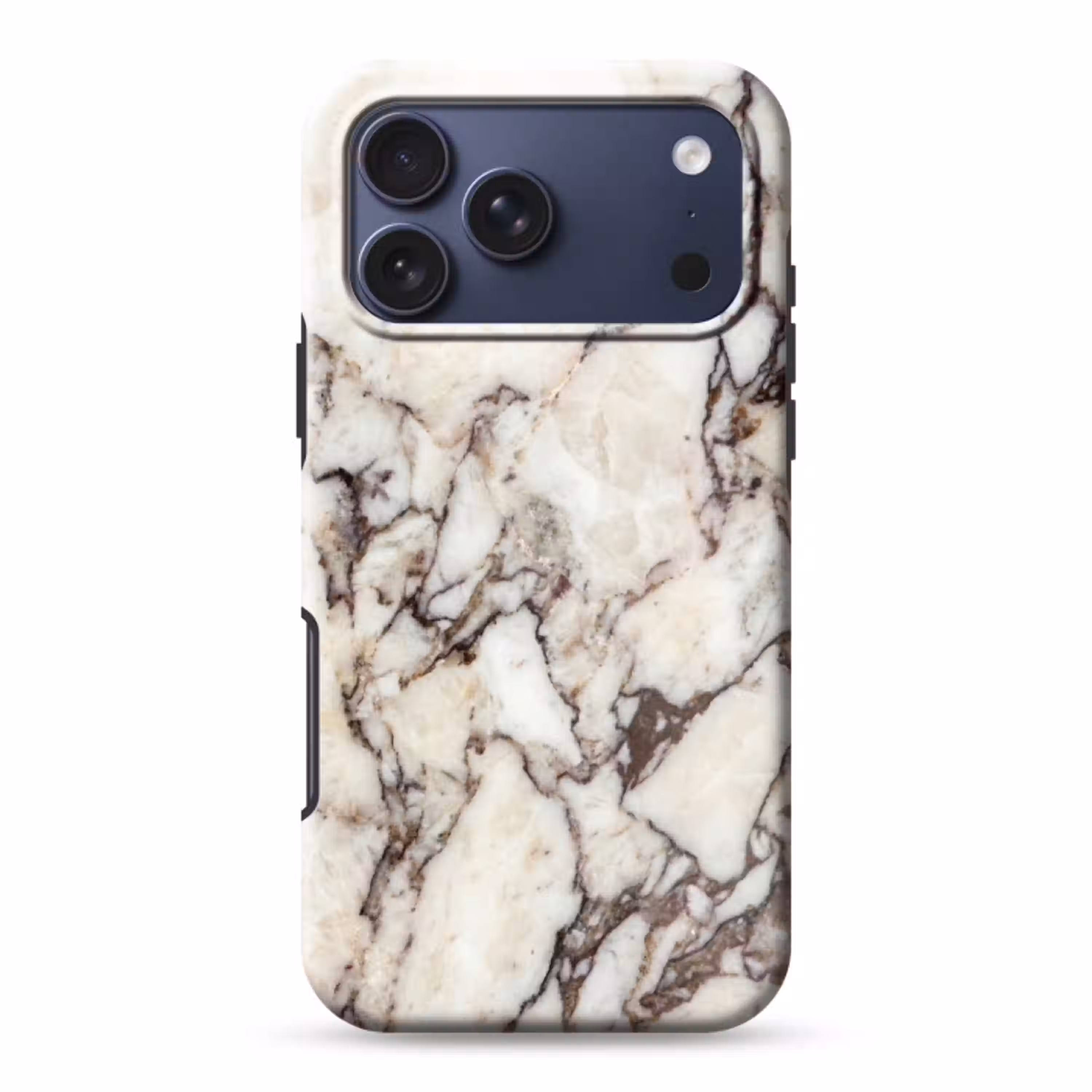 Marmer - Textuur - Abstract - Wit - Bruin Toughcase MagSafe Apple iPhone 17 Pro Max klein -3d