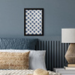 Symmetrisch - Palm - Blauw fotolijst zwart zonder passe partout klein 224 -sfeer3
