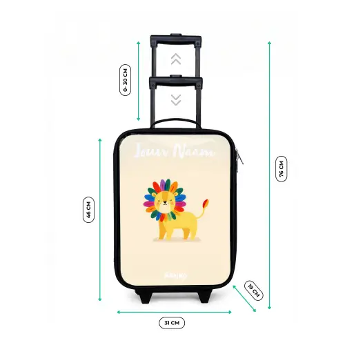 Leeuw - Manen - Kleurrijk Kinderkoffer - Zwart klein -productfoto_formaten
