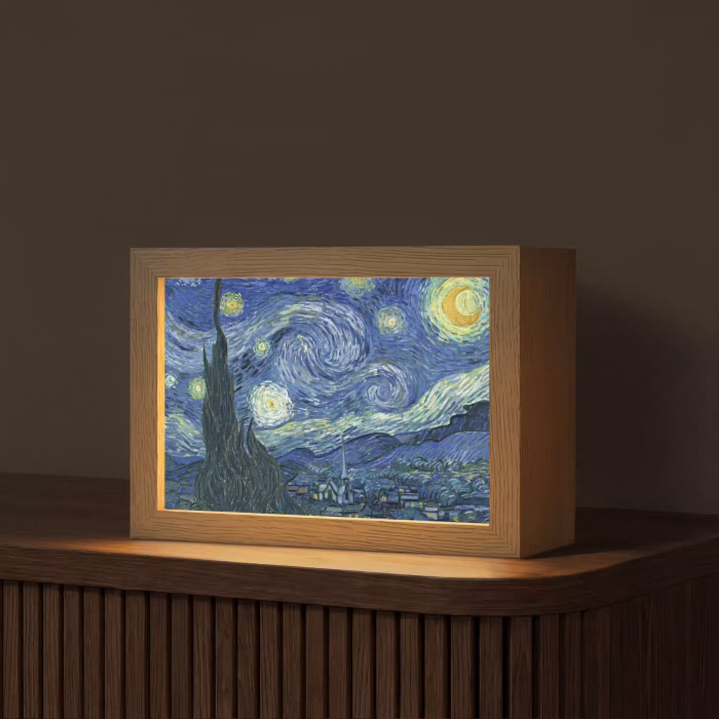 Sterrennacht - Schilderij - Oude meesters - Vincent van Gogh Light Box met kabel (Tafellamp) klein -z3d_website