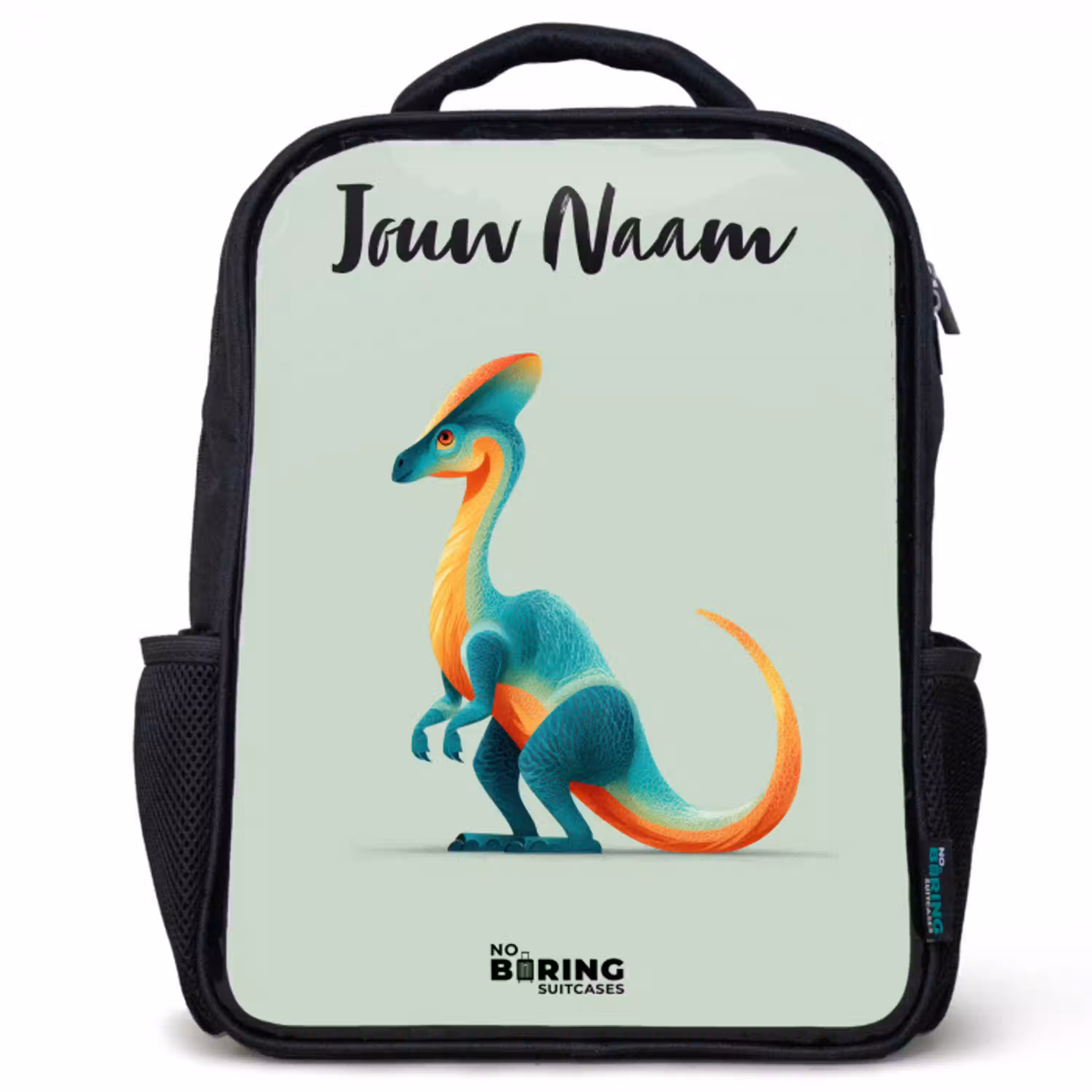 Dino - Blauw - Dier Rugzak - Zwart middel -3d