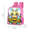 Schattige bij tussen de bloemen Kinderrugzak - Roze middel -productfoto_formaten