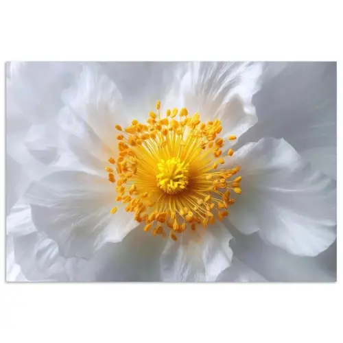 Wit - Bloem - Elegant poster papier klein -3d