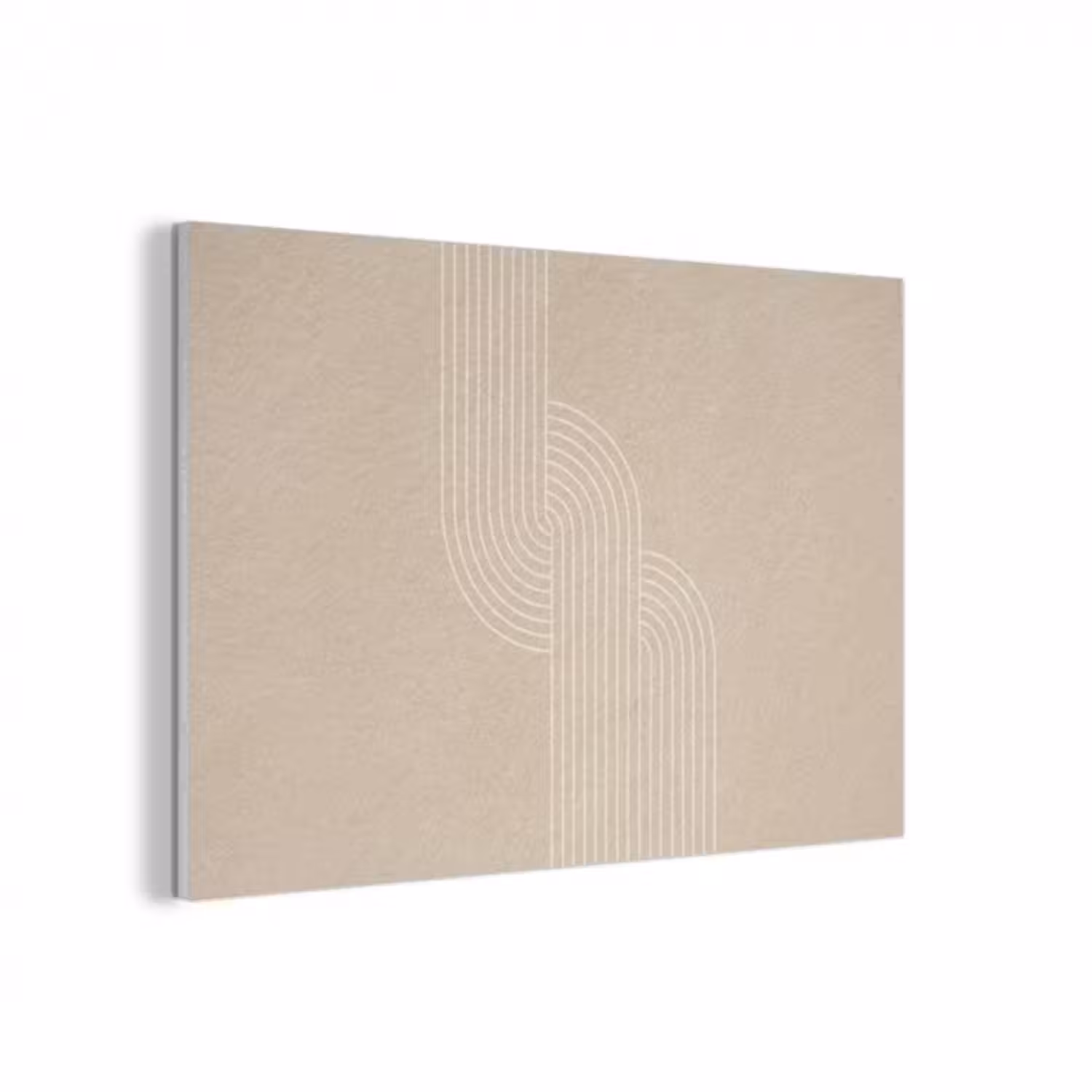 Akoestisch schilderij - Parallelle lijnen - Lichte textuur - Beige