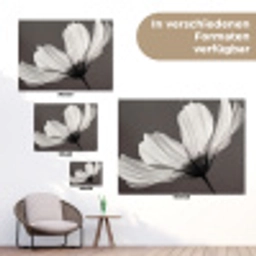 Bloem - Minimalistisch - Zwart - Wit tuinposter los doek klein -Xsfeer9_DE