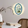 Lijst - Bloemen - Lichtblauw - Illustratie Wandcirkel behangsticker klein -sfeer3