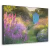 Tuinhuisje - Blauw - Bloemen Textielframe zwart klein -3d