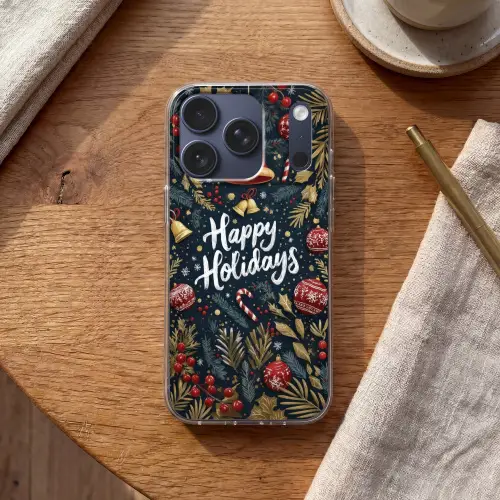 Feestelijk - Kerstgroet - Kleurrijk Telefoonhoesje iPhone 17 Pro klein -sfeer1
