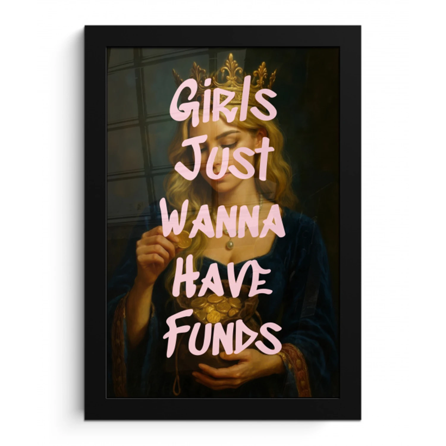 Kroon - Vrouw - Jurk - Opvallend fotolijst zwart zonder passe partout klein -3d