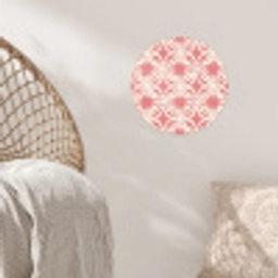 Roze - Bloemenmotief - Wit - Modern Wandcirkel behangsticker klein 186 -sfeer4