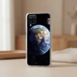 Aarde - Ruimte - Blauw - Groen Telefoonhoesje Samsung Galaxy A12 klein -sfeer2