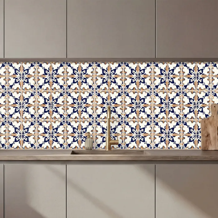 Klassiek - Patroon - Kleurrijk keuken achterwand 2 middel 871 zz_3dshopping