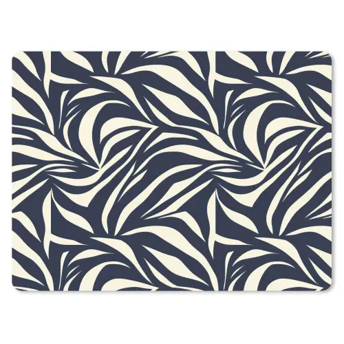 Bladvormen - Blauw - Patroon - Wit muismat rubber klein 262 -3d
