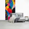 Bloemen - Bladeren - Abstract - Rood fotobehang vinyl groot -slaapkamer