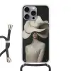 Modern - Vrouw - Hoed Hoesje iPhone 16 Pro Max met koord klein -3d