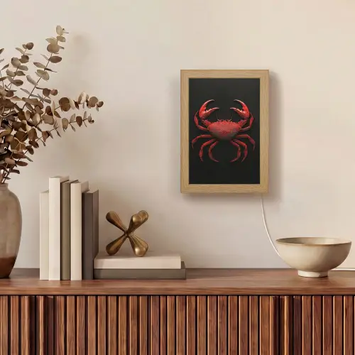 Krab - Rood - Vissen - Schaaldieren Light Box met kabel (Tafellamp) klein -sfeer2