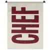 Chef - Rood - Japandi - Vintage Wandkleed katoen klein -zz3d