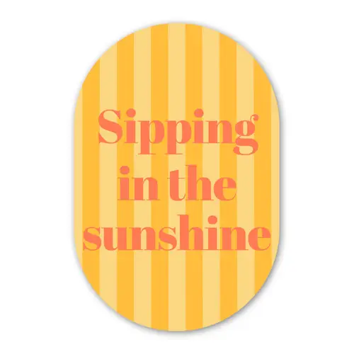 Gestreept - Geel - Sunshine - Letters Wandcirkel Ovaal Forex klein -3d