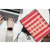 Strepen - Rood - Try again laptophoes neopreen klein -bureau