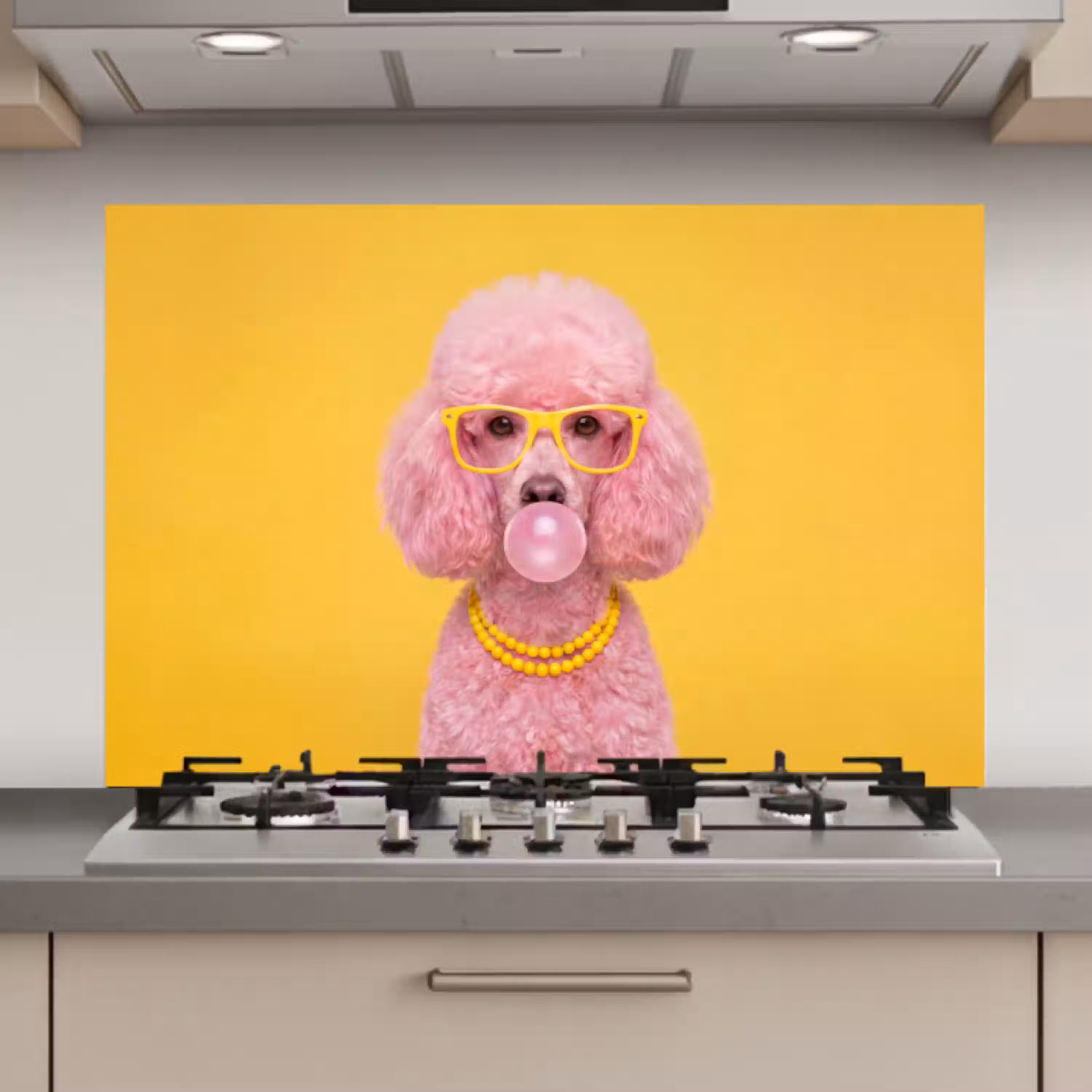 Hond - Kauwgum - Dieren - Modern - Roze keuken achterwand spatscherm klein -3d_website