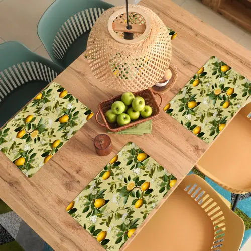 Citroen - Groen - Bloesem Placemat vinyl groot 368 -zzsfeer5_Kitchenyeah-website