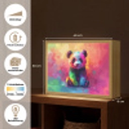 Panda - Dieren - Kleurrijk - Neon Light Box met batterij (Wandlamp) middel -USP_websiteoverzichtDE