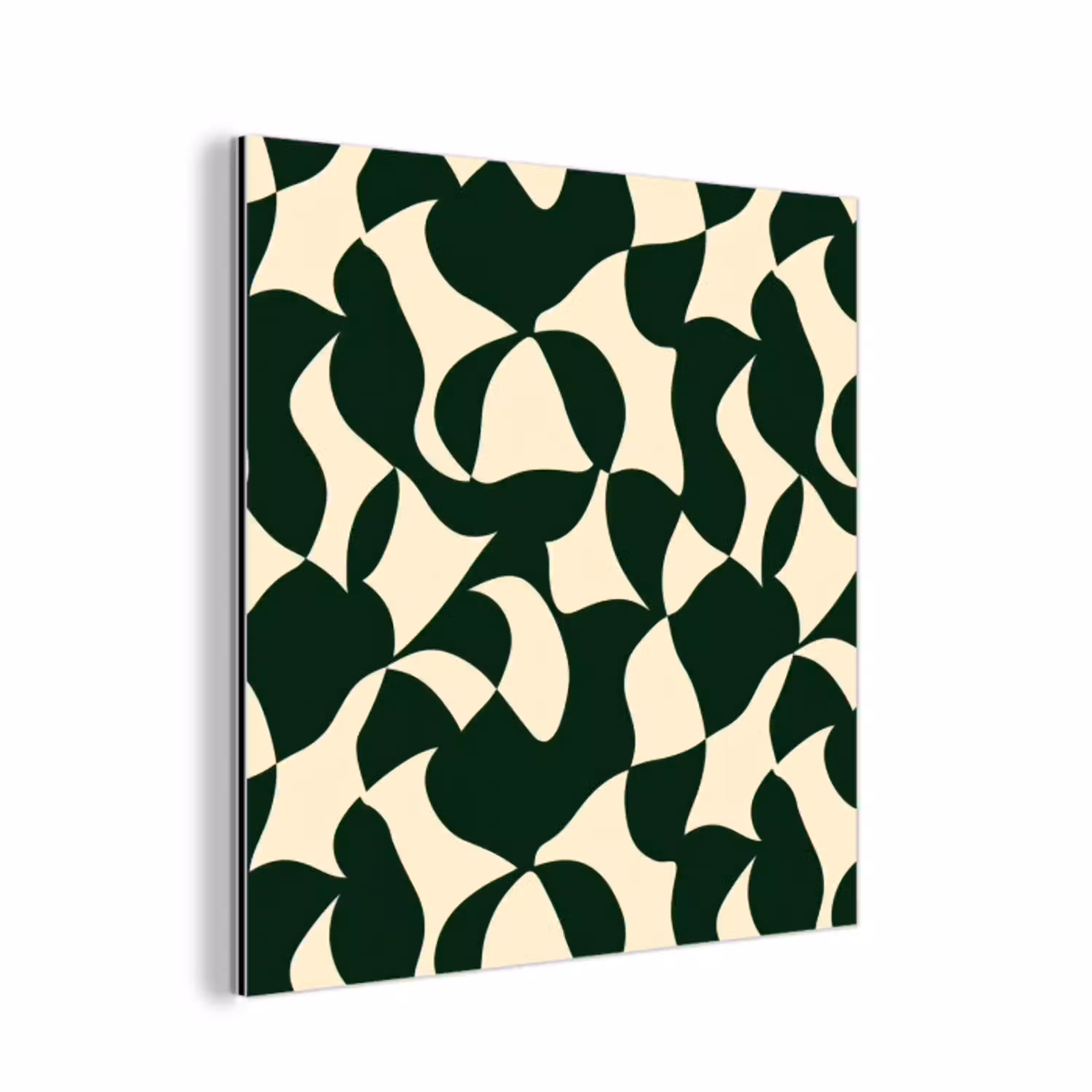 Groen - Organische vlakken - Crème aluminium wit klein 46 -3d
