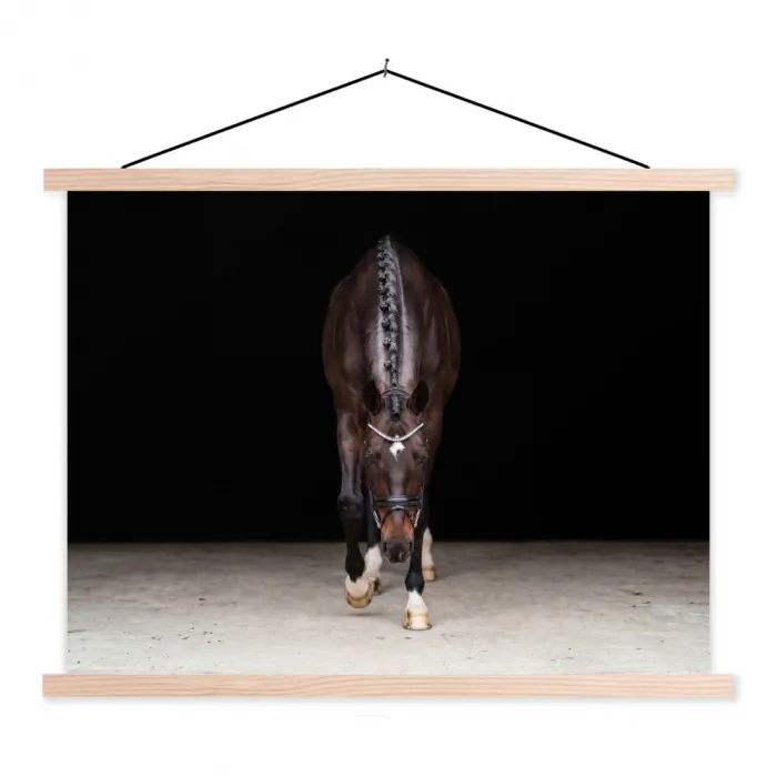 Paard - Modern - Portret textielposter latten blank klein -3d