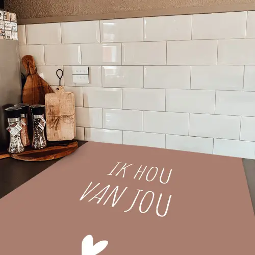 Quotes - Ik hou van jou - Spreuken Inductie beschermer vinyl 3mm middel -sfeer3