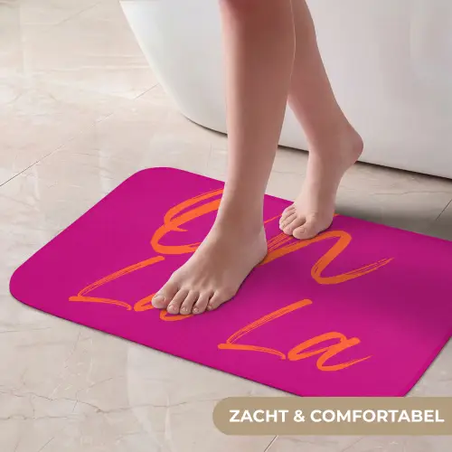 Oh la la - Oranje - Roze Badmat klein -USP_ZachtNL
