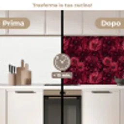 Dahlias - Bloemen - Rood keuken achterwand 2 middel 871 -voor-na2_IT