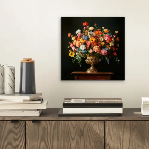 Goud - Bloemen - Kleuren - Vaas aluminium wit klein -sfeer1