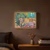 Luipaard - Kleurrijk - Tropisch Light Box met batterij (Wandlamp) middel -sfeer4
