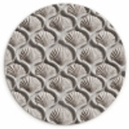Zand - Schelpenvorm - Grijs Wandcirkel kunststof plaat 5mm dik klein 188 -3d