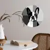Buldog - Zwart - Abstract - Vlakken Wandcirkel behangsticker klein -sfeer3
