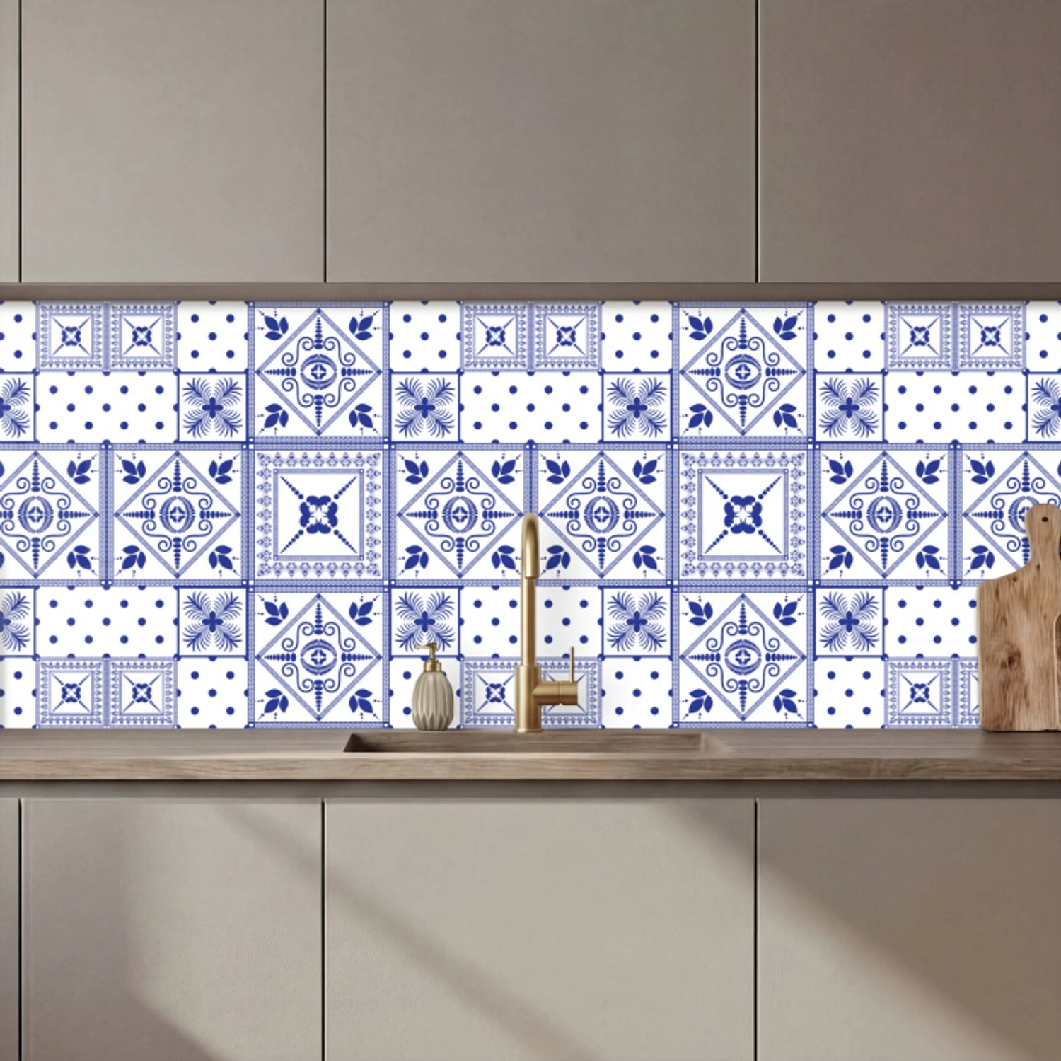 Tegels - Patronen - Delfts Blauw keuken achterwand 2 middel 871 zz_3dshopping