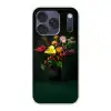 Bloemen - Vaas - Zwart Telefoonhoesje iPhone 17 Pro klein -3d