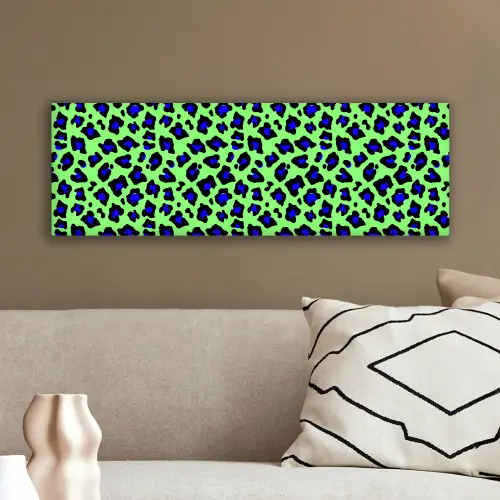 Panterprint - Blauw - Groen canvas 2cm klein 828 -sfeer3