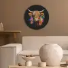 Schotse Hooglander - Graffiti - Kleurrijk - Bloem - Dieren Akoestische PET Vilt - Rond klein -sfeer1