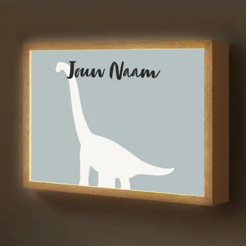 Dino - Brachiosaurus - Dinosaurus - Blauw Light Box met batterij (Wandlamp kind) middel -z3d_website