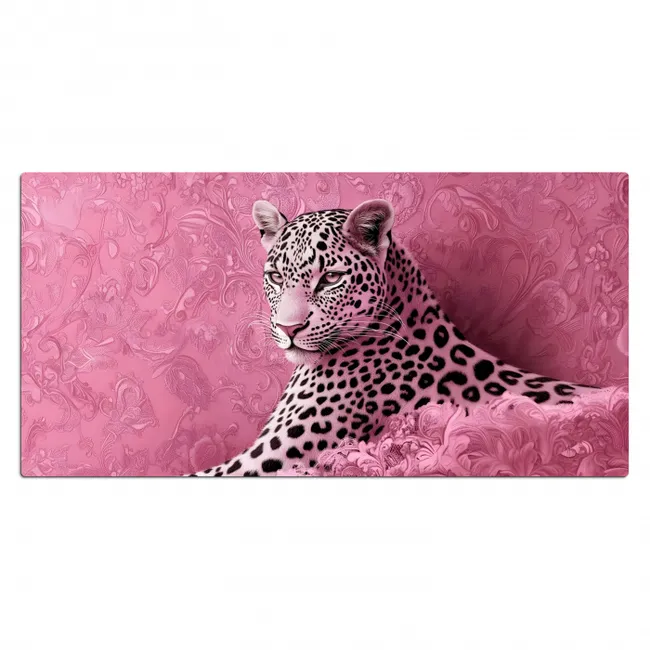Bureau onderlegger - Panter - Luxe - Roze