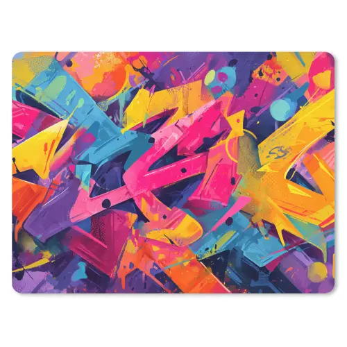 Abstract - Vormen - Kleurrijk muismat rubber klein -3d