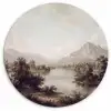 Klassiek - Landschap - Sereen Wandcirkel kunststof plaat 5mm dik klein -3d