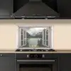 Doorkijk - Water - Berg keuken achterwand spatscherm klein -sfeer1