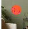 Oh la la - Oranje - Roze - Scheeflettertype Wandcirkel behangsticker klein -sfeer2