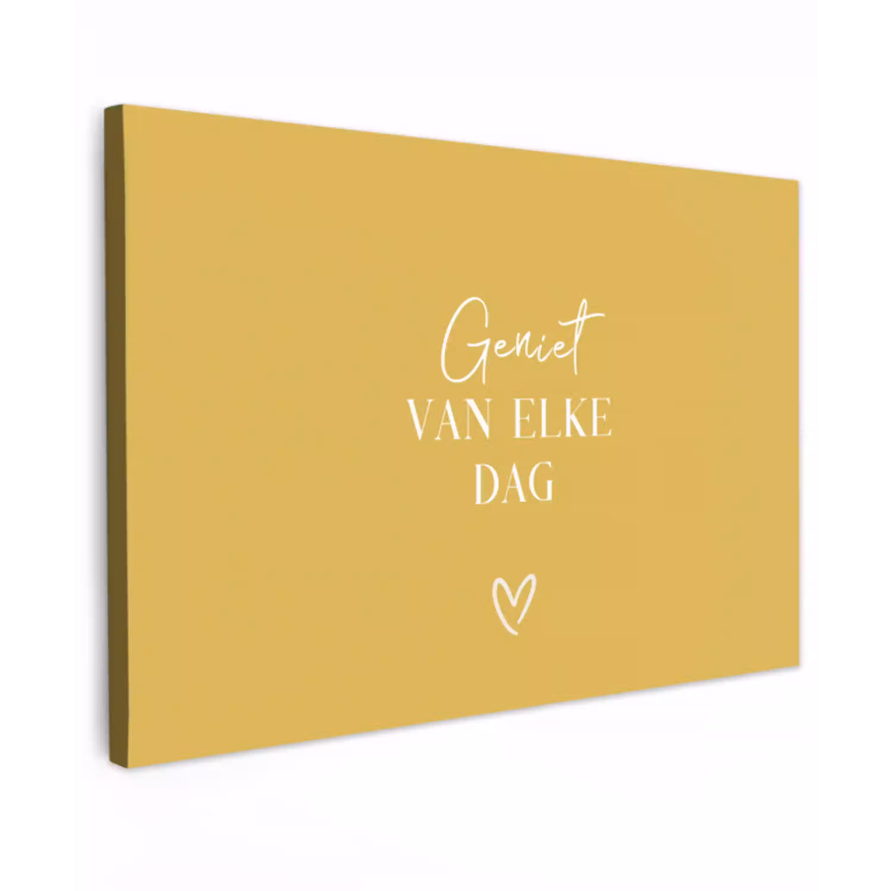 Geniet van elke dag Tuinposter op houten frame 2 cm dik klein -3d