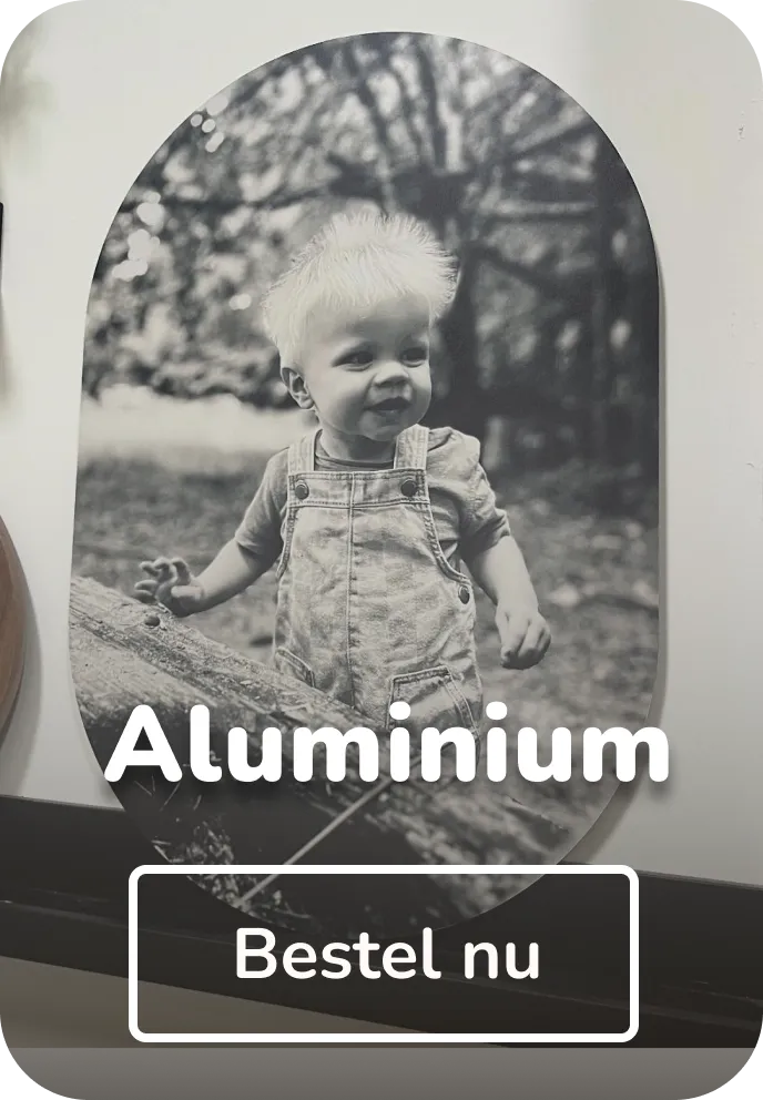 Foto op muurovaal aluminium