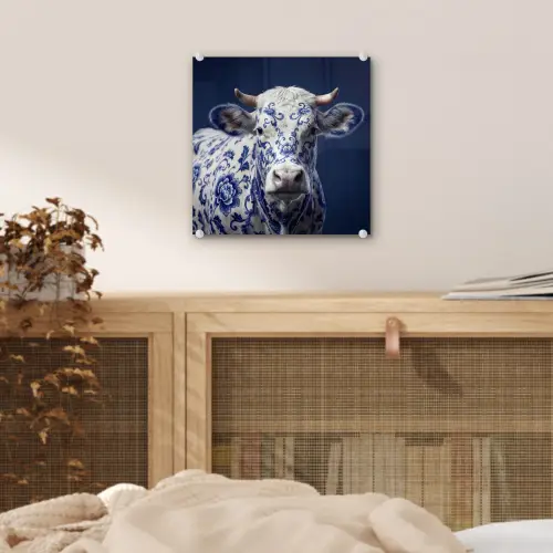 Koe - Delfts - Blauw - Artistiek plexiglas 5mm klein -sfeer4