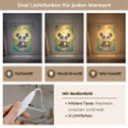 Panda - Cartoon - Bamboebos - Zwart Light Box met kabel klein -USP_lichtkleurDE
