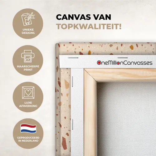 Terrazzo -  Patroon - Kleurrijk - Steen canvas 2cm xxl 828 -sfeer2